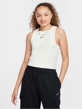 Nike Sportswear White Girls' Ribbed Tank Top
